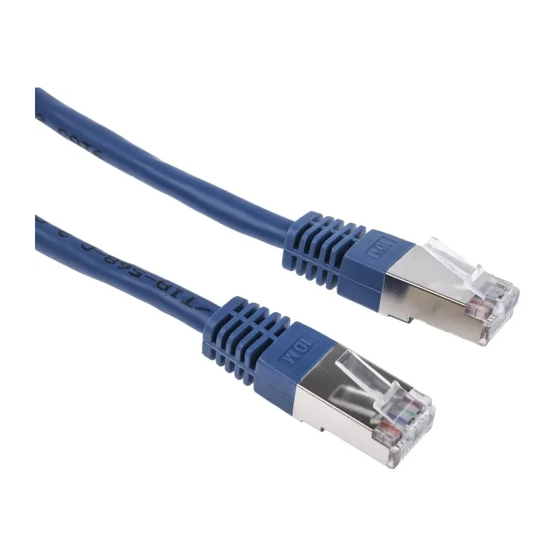 RS PRO Cat6 Ethernet Cable 10m Blue RJ45 Male to RJ45 Male Shielded Foiled Twisted Pair PVC Jacket 411-306