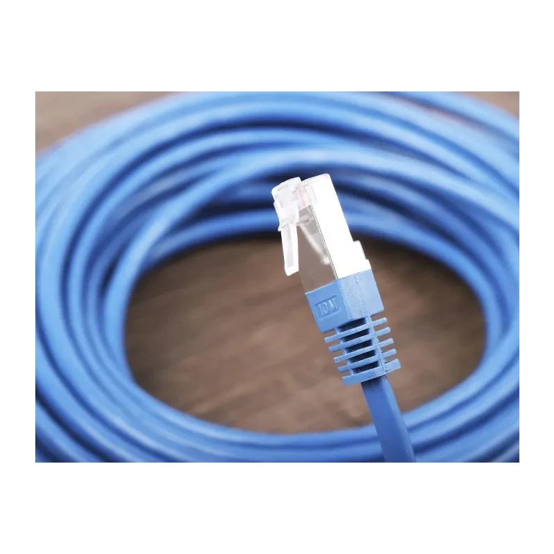 RS PRO Cat6 Ethernet Cable 10m Blue RJ45 Male to RJ45 Male Shielded Foiled Twisted Pair PVC Jacket 411-306