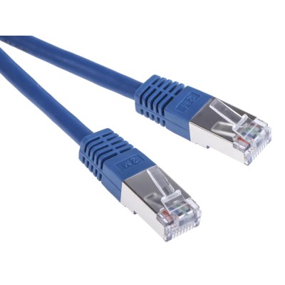 RS PRO Cat6 Ethernet Cable 2 m Blue RJ45 Male to RJ45 Male S/FTP PVC 411-475