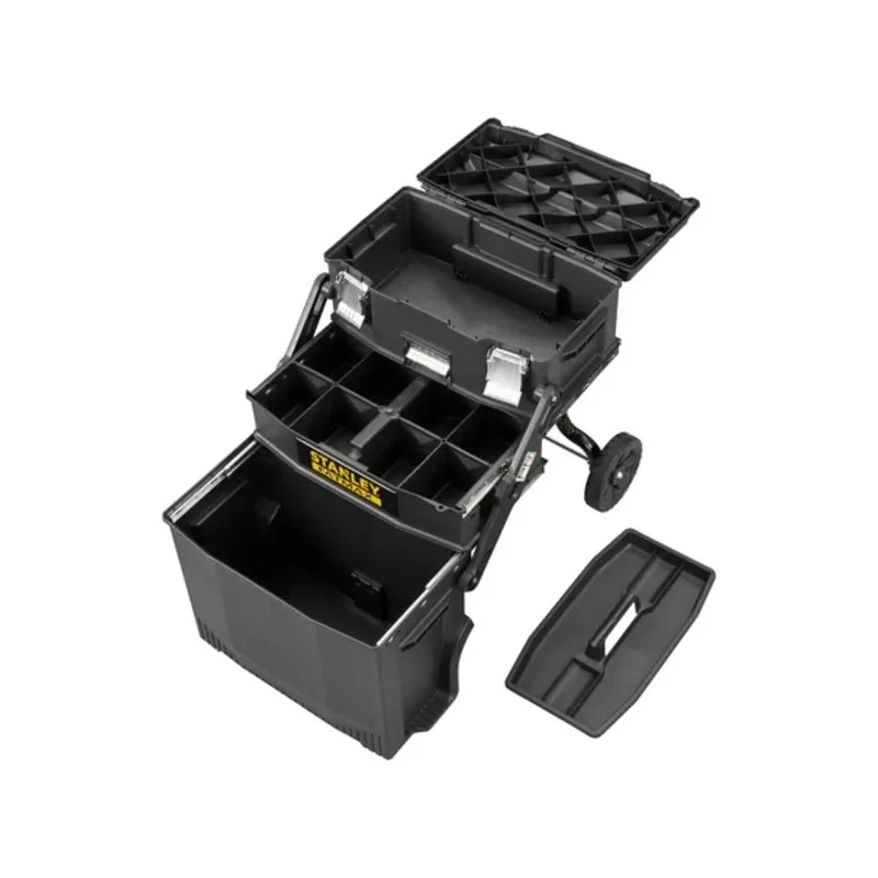 Stanley Plastic Tool Box Wheeled with Removable Tool Tray 549mm Length 413mm Width 549mm Height 1-94-210