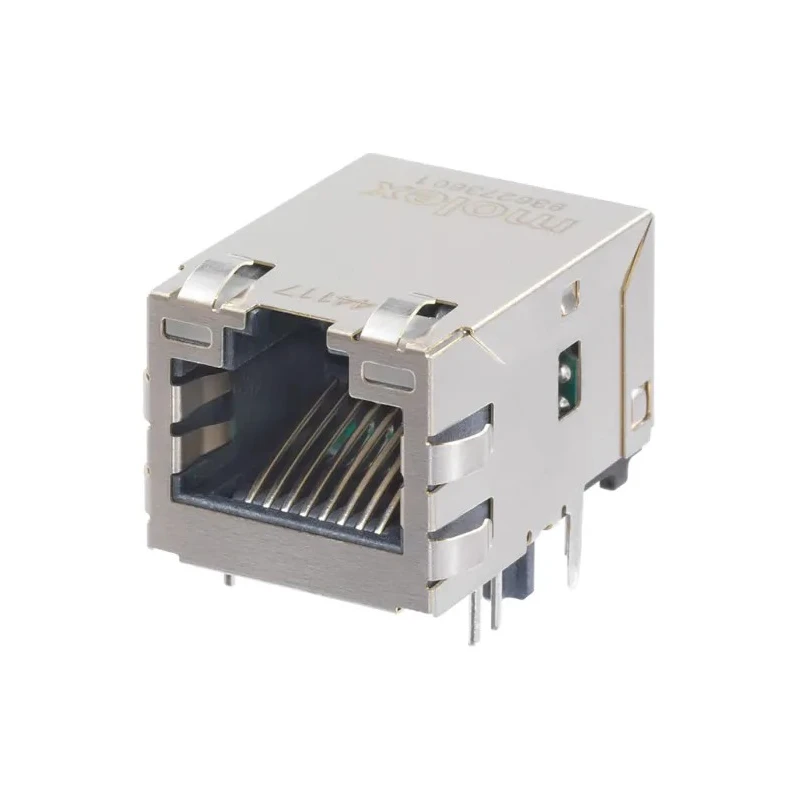 Molex 93627 Series RJ45 Connector Female Panel Mount Shielded Right Angle 2 Port 8 Way 
