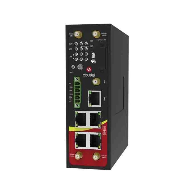 Robustel Industrial Dual Module Cellular VPN Router 100Mbps 150Mbps WiFi IEEE 802.11 b/g/n 2.4GHz 4 LAN Ports R2000-D4L2