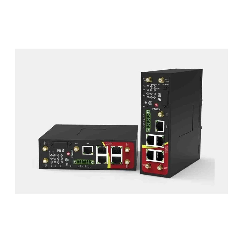 Robustel Industrial Dual Module Cellular VPN Router 100Mbps 150Mbps WiFi IEEE 802.11 b/g/n 2.4GHz 4 LAN Ports R2000-D4L2