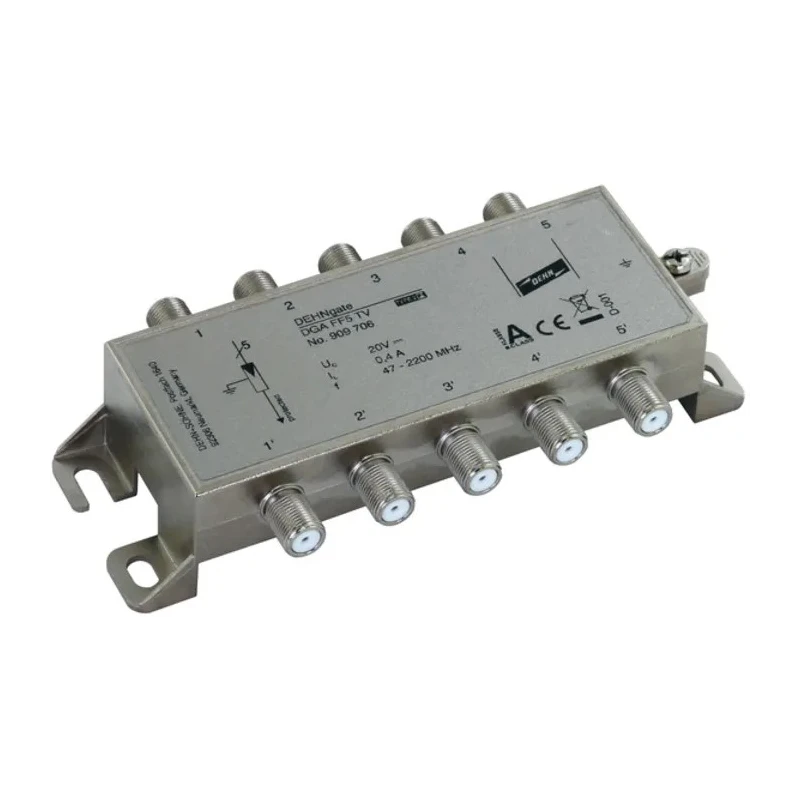 Dehn Five-Channel Surge Arrester for 75-Ohm Antenna Systems 20V Maximum Voltage 0.4A Maximum Surge Current DGA FF5 TV