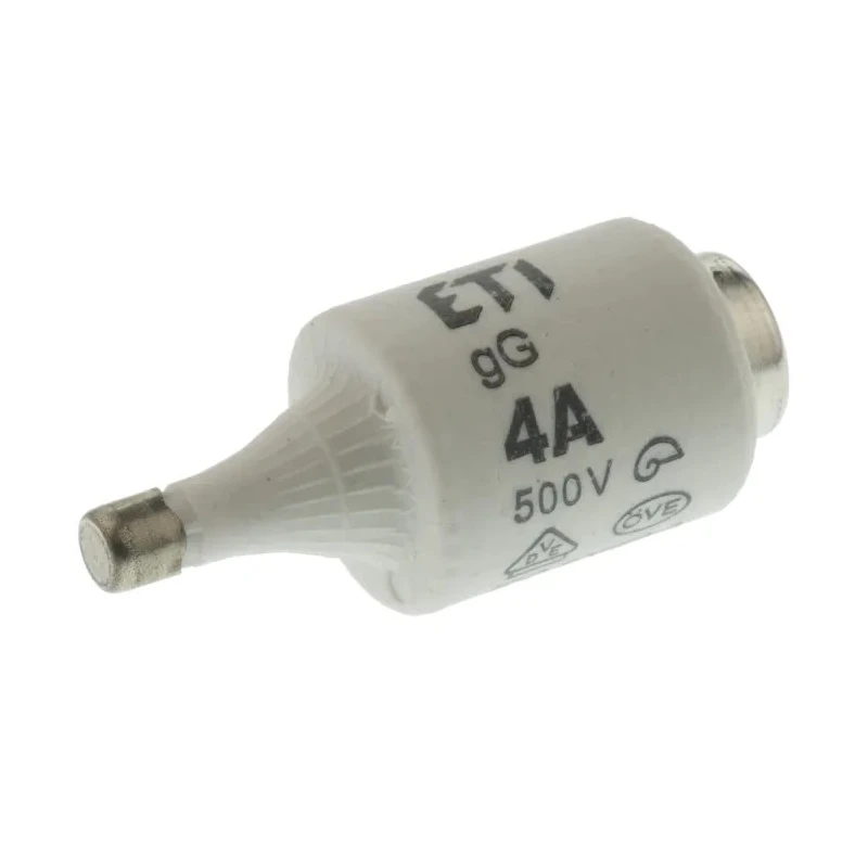ETI 4A 500V AC D2 Diazed Fuse, E27 Thread Size, Class gG/gL, Ceramic Body, Breaking Capacity 50kA 2312402
