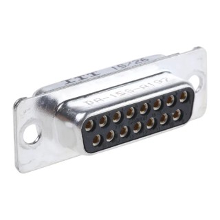 ITT Cannon D* 15 Way Straight Panel Mount D-Sub Connector with 120 in Through Hole Female 121073-2056 D