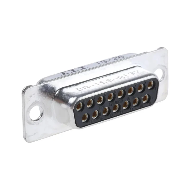 ITT Cannon D* 15 Way Straight Panel Mount D-Sub Connector with 120 in Through Hole Female 121073-2056 D