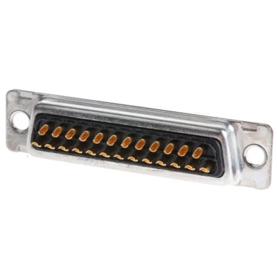 ITT Cannon D* 25 Way Straight 2.84 mm Pitch Cable, Panel Mount D-Sub Connector with 120 in Through Hole Male 121073-2042 D