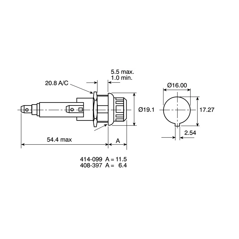 Bulgin 13A Panel Mount Fuse Holder, 1P-Pole for 6.3 x 32 mm Fuse, 250V AC FX0416/S