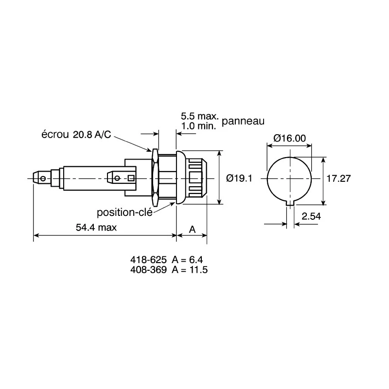 Bulgin 13A Panel Mount Fuse Holder, 1P-Pole for 6.3 x 32 mm Fuse, 250V AC FX0416/S