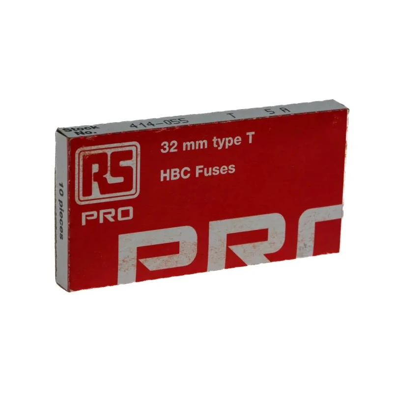 RS PRO 5A T Ceramic Cartridge Fuse, 6.3 x 32 mm, Time Delay, 500V AC, Ceramic Body, Model 414-055