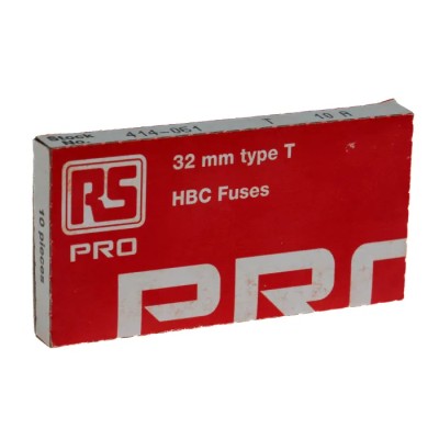 RS PRO 10A T Ceramic Cartridge Fuse, 6.3 x 32 mm, Time Delay, 500V ac, High Breaking Capacity 414-061