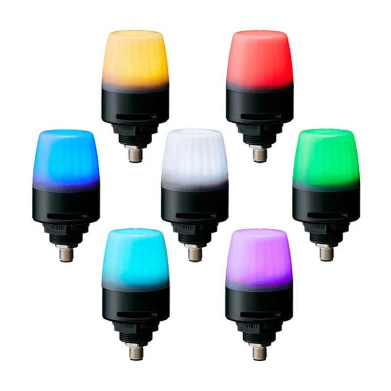 Patlite NE-I Series IO-Link Signal Beacon with Buzzer, Cyan Blue Amber White Red Purple Green LED, Flashing Light NE-ILNB-M