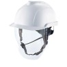MSA Safety V-Gard 950 Class 1 White ABS Safety Helmet with Chin Strap, Integrated Eye Shield GVF1A-CBA0000-000