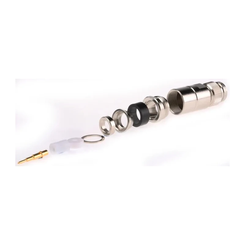 Telegartner TNC Series Coaxial Connector Cable Male, 50 Ω, Straight Body Clamp, Nickel Plated Brass, Gold Plated 193-8192