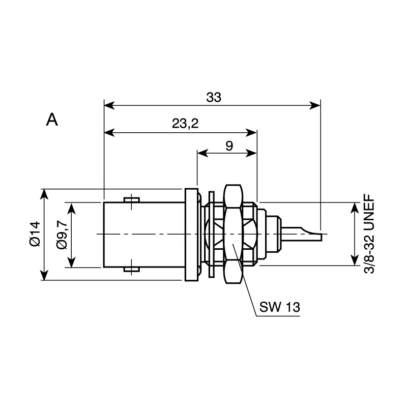 Telegartner BNC Series Coaxial Connector Panel Mount Female BNC, 50 Ω, Straight Body Solder J01001A0614
