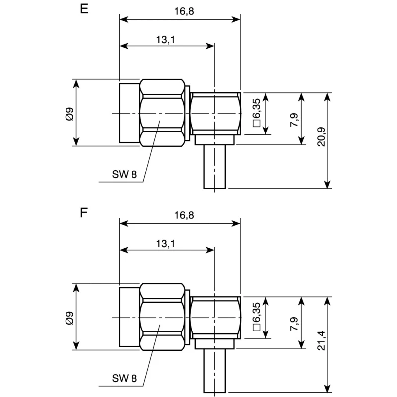 Telegartner SMA Series Coaxial Connector Cable Male SMA, 50 Ω, Right Angle Body Crimp J01150A0089