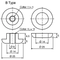 Taica Silicone Gel Anti-Vibration Mount Through Hole Bore Diameter 4mm Outside Diameter 25mm Overall Height 25mm B-1