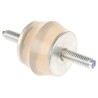 Taica M6 Anti-Vibration Mount Male to Male Bobbin, 6mm Bore, 30 mm OD, 58 mm Height, 34 kg Compression MN-7