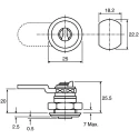 Steinbach & Vollman Brass Cylinder Lock 20 mm Panel-to-Tongue 18.2 x 22.2 mm Key Unlock 44880020