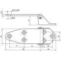 ROCA Stainless Steel Hatch Hinge with Fixed Pin Screw Fixing 40mm x 137mm x 2.5mm 44 17 32