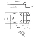 ROCA Stainless Steel Hatch Hinge with Fixed Pin, Screw Fixing, 37 mm x 67.5 mm x 2 mm 44 15 71