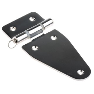 RS PRO Electrolytic Polish Stainless Steel Strap Hinge with Fixed Pin Screw Fixing 82mm x 184mm x 3mm 348-7292