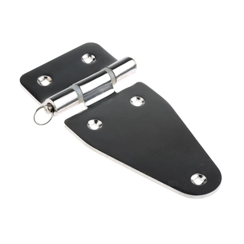 RS PRO Electrolytic Polish Stainless Steel Strap Hinge with Fixed Pin Screw Fixing 82mm x 184mm x 3mm 348-7292