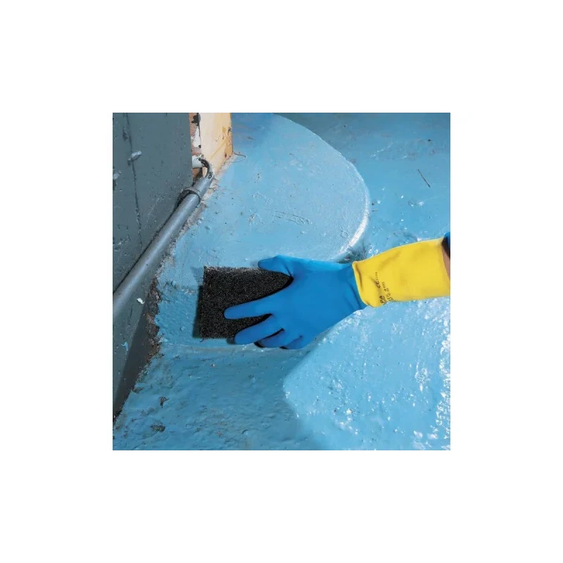 Mapa Duomix Blue Latex Chemical Resistant Work Gloves Size 8.5 Uncoated Coating 405