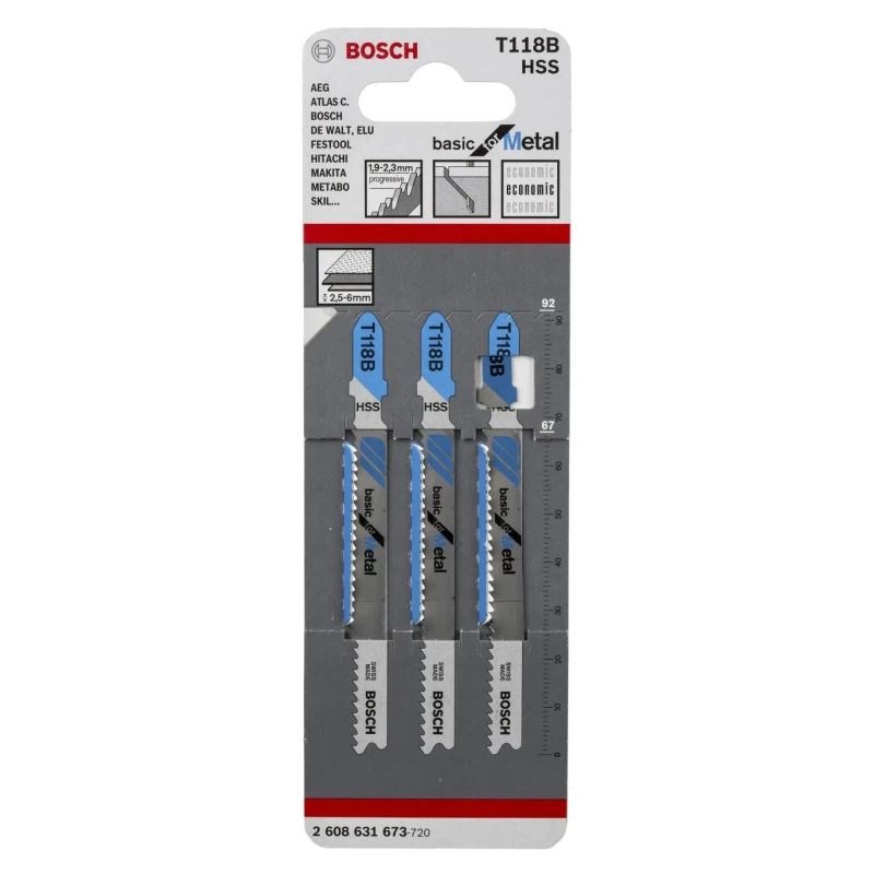 Bosch Soft Metal 67 mm High Speed Steel Jigsaw Blade 2608631673