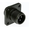 Amphenol Industrial MIL Spec Circular Connector Copper Alloy Straight 3 Way Box Mount 15A 500/700V MS3102A