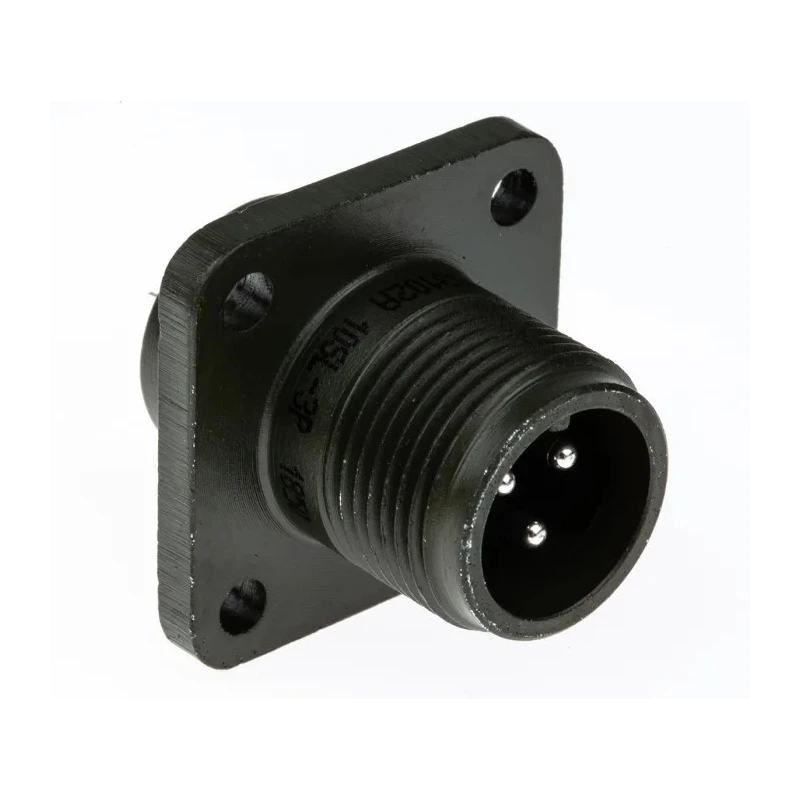 Amphenol Industrial MIL Spec Circular Connector Copper Alloy Straight 3 Way Box Mount 15A 500/700V MS3102A