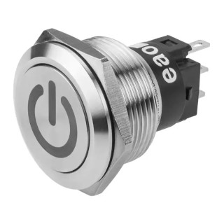 EAO 82 Series Push Button Switch Latching Panel Mount 22.3 mm Cutout SPDT IP65 IP67 240 V dc 240 V ac 82-6151.2000.B002