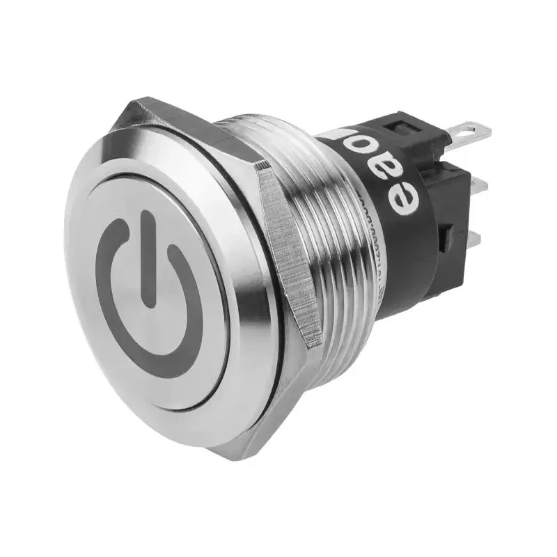 EAO 82 Series Push Button Switch Latching Panel Mount 22.3 mm Cutout SPDT IP65 IP67 240 V dc 240 V ac 82-6151.2000.B002