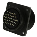Amphenol Industrial MIL Spec Circular Connector 24 Way Copper Alloy Straight Box Mount Female 200, 250V AC MS3102A