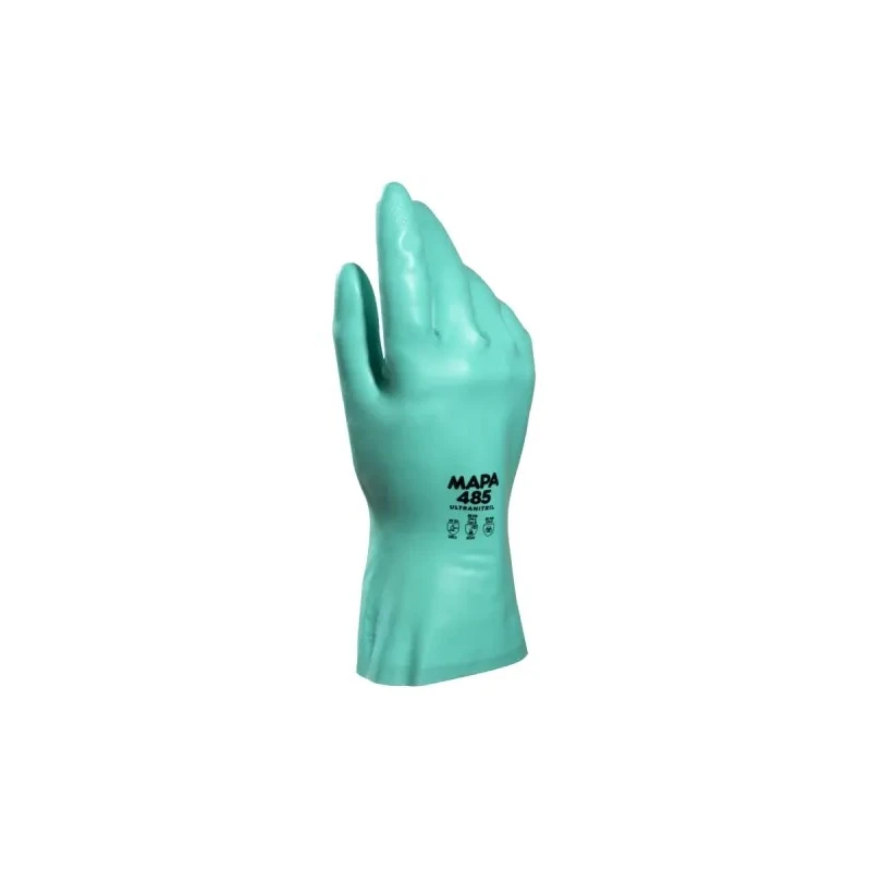 Mapa Ultranitril Green Nitrile Work Gloves Size 8 Uncoated Coating 485