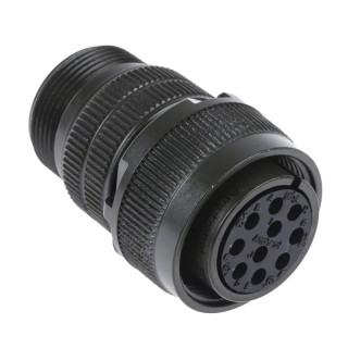 Amphenol Industrial MIL Spec Circular Connector Copper Alloy Straight 10 Way Cable Mount 250, 700V AC MS3106A 