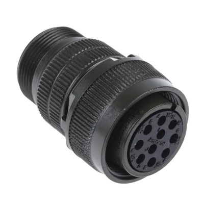 Amphenol Industrial MIL Spec Circular Connector Copper Alloy Straight 10 Way Cable Mount 250, 700V AC MS3106A 
