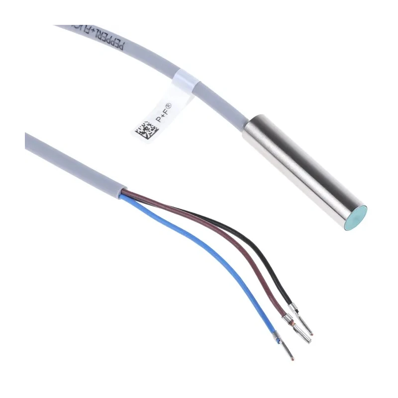 Pepperl + Fuchs Barrel Inductive Proximity Sensor 6.5 mm Thread Size, PNP Output, 3V Supply, 2 mm Detection NBB2-6,5M30-E2