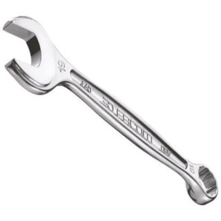 Facom Combination Spanner 23 mm, 257mm Overall Satin Chrome Finish 12-Point 15° Offset Angle 440.23