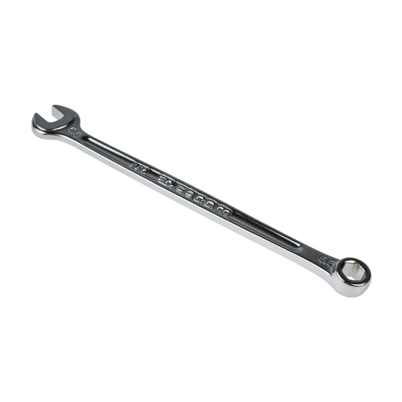 Facom Combination Spanner Metric 5.5 mm Size, Satin Chrome Finish, 12 Point, 15° Offset Angle, 115mm Overall Length 440.5.5H