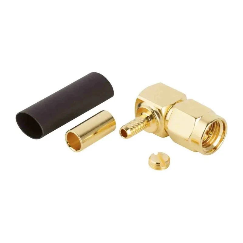 Amphenol RF SMA Series Coaxial Connector Cable Male SMA, 50 Ω, Right Angle Body Solder 132182