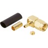 Amphenol RF SMA Series Coaxial Connector Cable Male SMA, 50 Ω, Right Angle Body Solder 132182