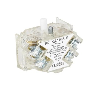 Schneider Electric Harmony Series Contact Block, 250V, 3A, 1 CO, Screw Clamp Terminal 9001KA1