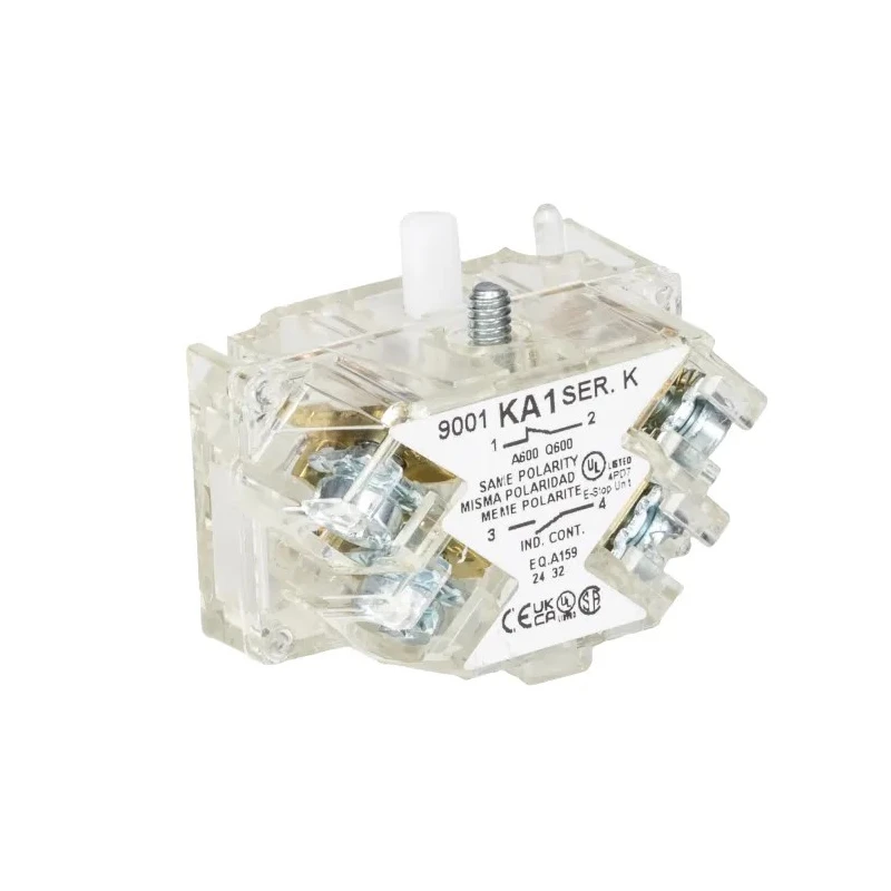 Schneider Electric Harmony Series Contact Block, 250V, 3A, 1 CO, Screw Clamp Terminal 9001KA1