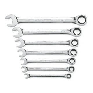 GearWrench 7-Piece Ratchet Spanner Set SAE 5/16 to 3/4 in, 72-Tooth 12 Point Chrome Finish 9317