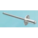 POP Aluminium Blind Rivet 4 mm, Dome Head, Plain Finish, Aluminium Body, Steel Mandrel, TAPD58BSLF12