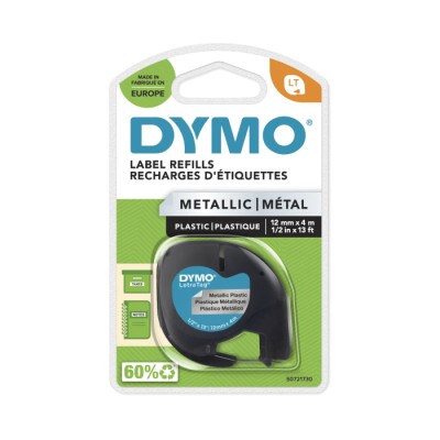 Dymo Black on Silver Label Printer Tape 12 mm Width 4 m Length S0721730