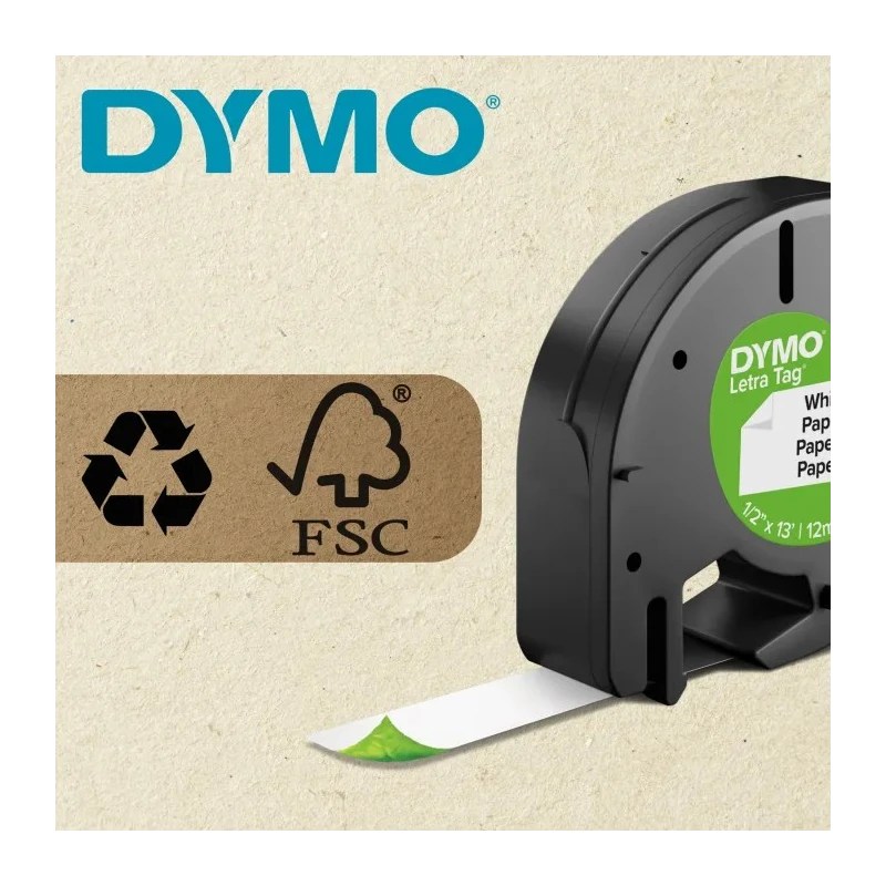 Dymo Black on Green Label Printer Tape 12 mm Width 4 m Length S0721640