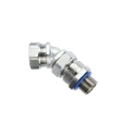 Flexicon Conduit Nickel Brass Conduit Fitting 20 mm Nominal Size M20 Thread Size Silver IP68 IP67 IP66 LTP20-M20-EXD-45